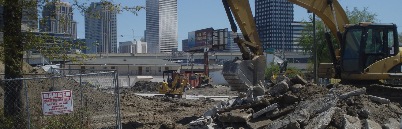 An excavator at a jobsite