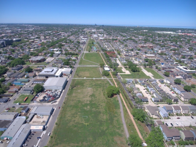 a drone view of the greenway