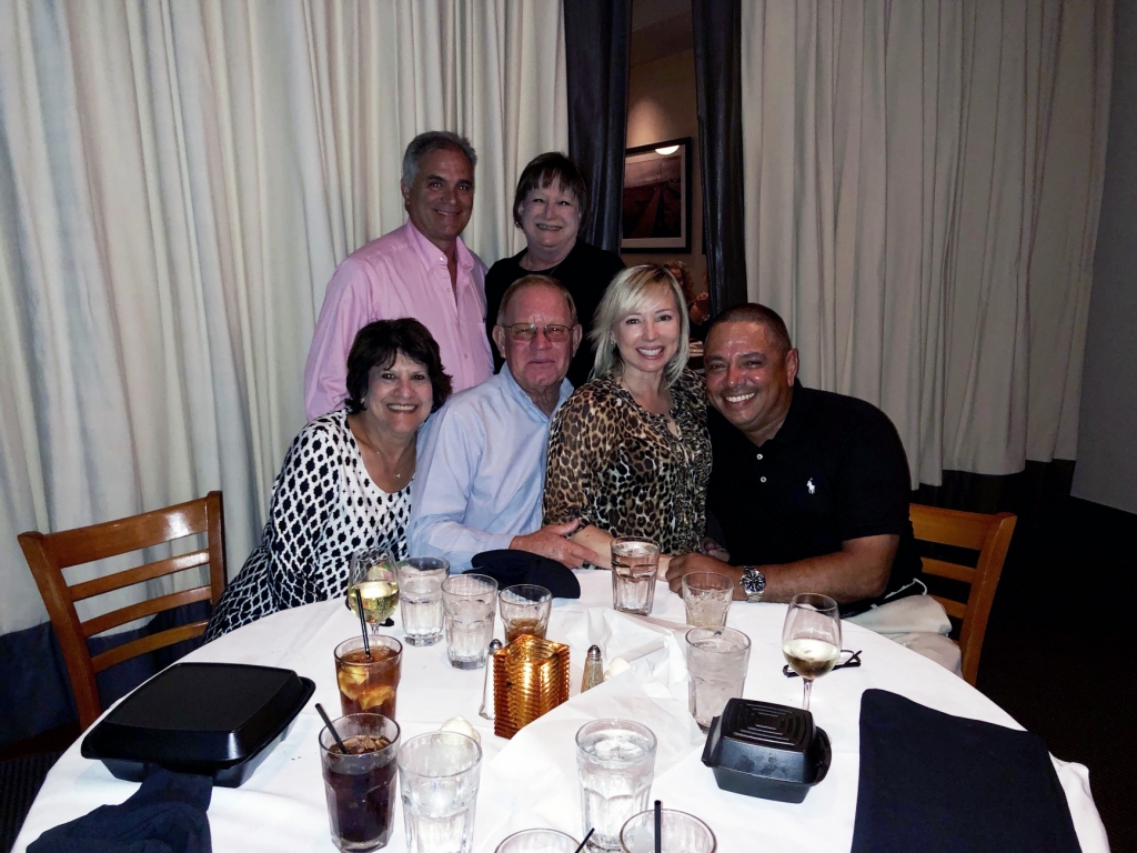 a group of employees at a celebration dinner