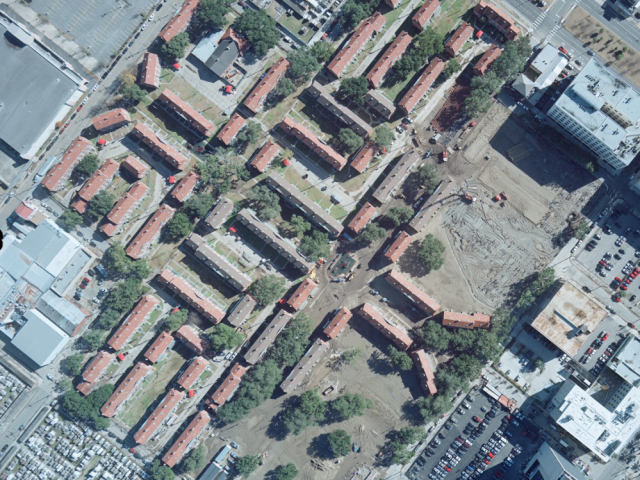 Iberville aerial med a top down shot of the iberville neighborhood