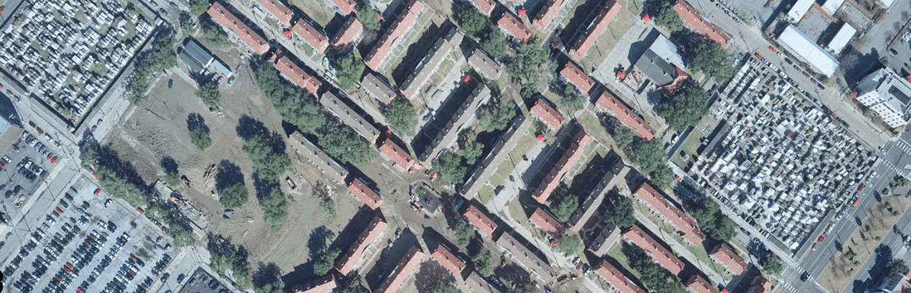 Aerial photo of the Iberville Redevelopment project