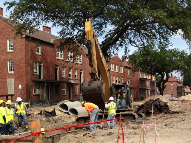 ibervillerow workers installing utilities